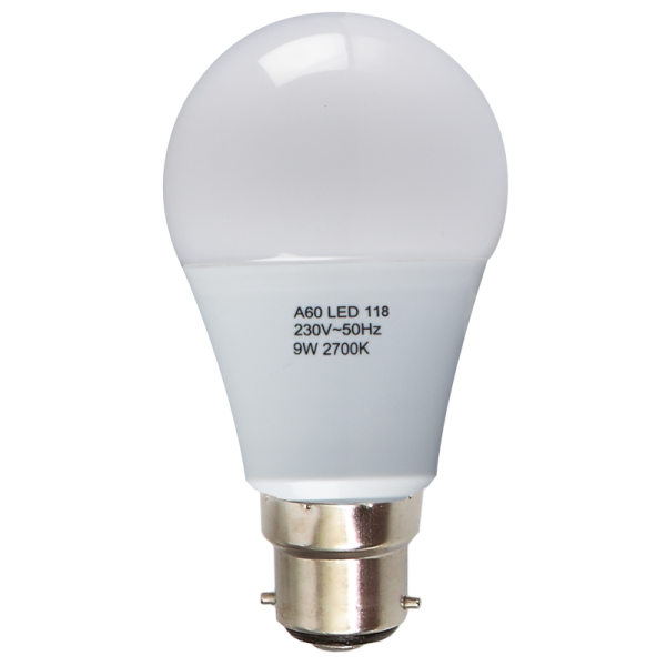 Bright Star Lighting BULB LED 118 B22 9W Warm White LED A60 Frosted Bulb