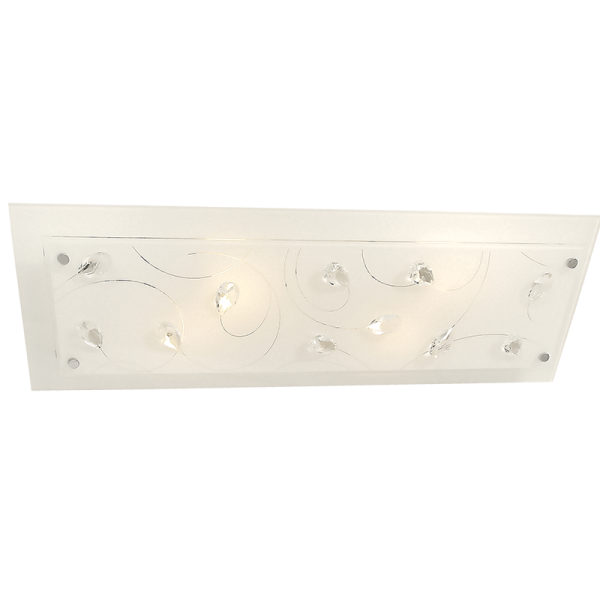 Bright Star CF634/4 WHITE WH PATTERN GLS ACRYLIC CRYSTAL 4X60W ES 200X600MM