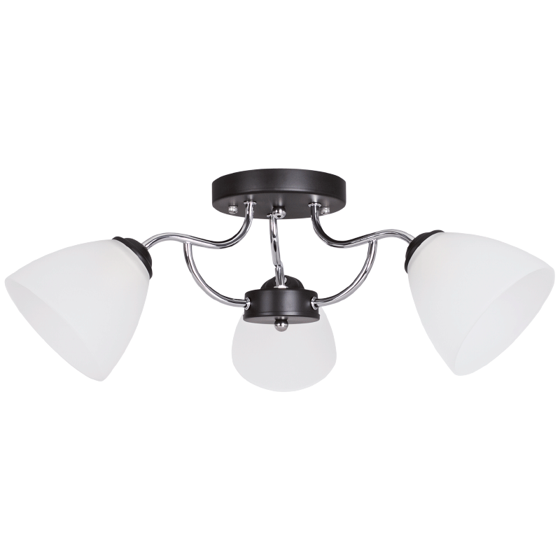 Bright Star CH178/3 CHROME POLISHED CHR BLACK METAL FROSTED GLASS 3X60W ES