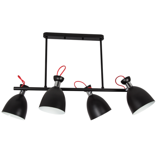 Bright Star CH259/4 BLACK BLACK IRON AND POLISHED CHR RED CORD 4X60W ES