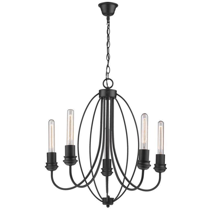 Bright Star CH342/5 BLACK BLACK METAL CHANDELIER 5X60W ES