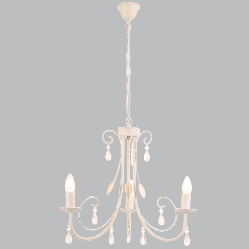 Bright Star CH360/3 FOSSIL FS METAL CHANDELIER CLEAR ACRYLIC CRYSTAL 3X60 SES
