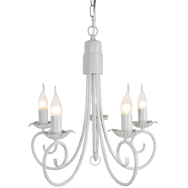 Bright Star CH3901/5 FOSSIL FOSSIL WHITE METAL CHANDELIER 5X60W SES