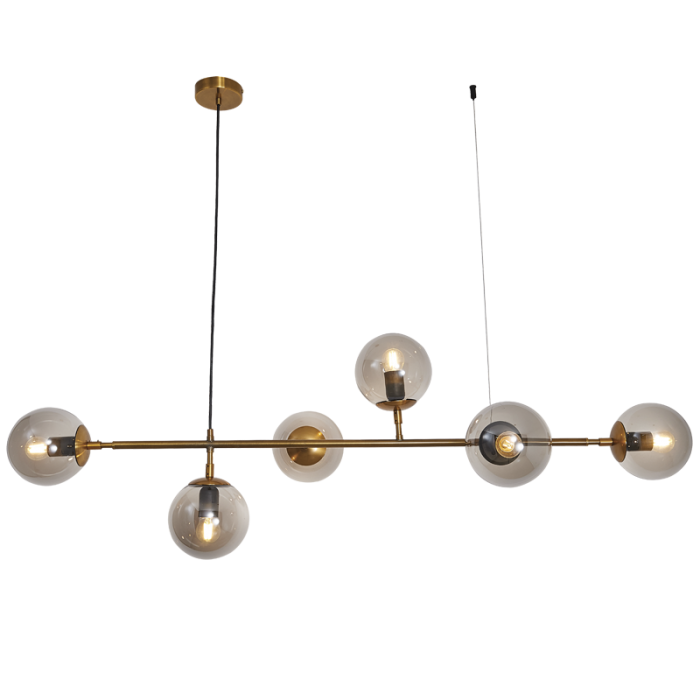 Bright Star CH508/6 GD/SM GD/SM CHANDELIER SMOKE GLASS 6X40W ES