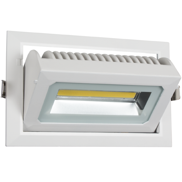 Bright Star DL101 WHITE 30W- 90 DEGREE TILT CUT OUT 230X125MM Rectangular