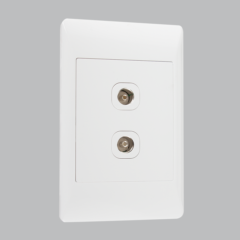 Bright Star ESW035 WHITE DOUBLE TV SOCKET 2 X 4 (10 per box)
