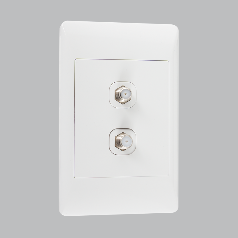 Bright Star ESW039 WHITE DOUBLE SATELLITE SOCKET 2 X 4 (10 per box)