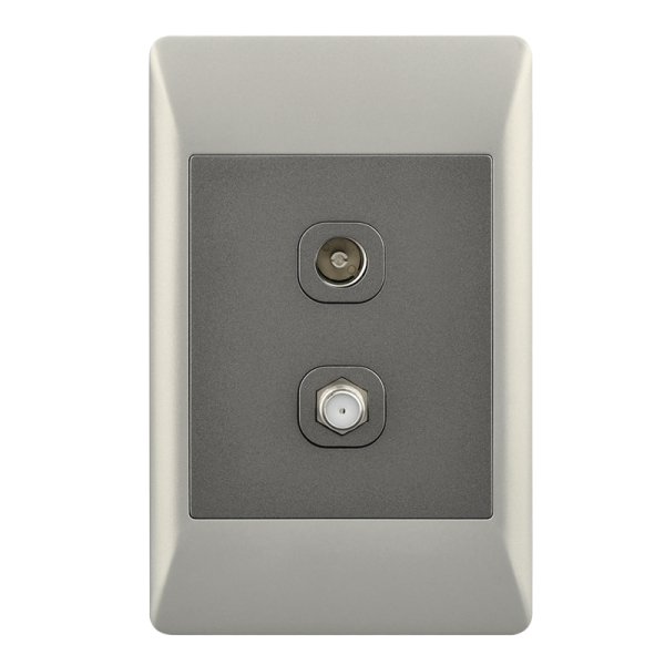 Bright Star ESW090 DUO TV + SATELLITE SOCKET 2 X 4 (10 per box)