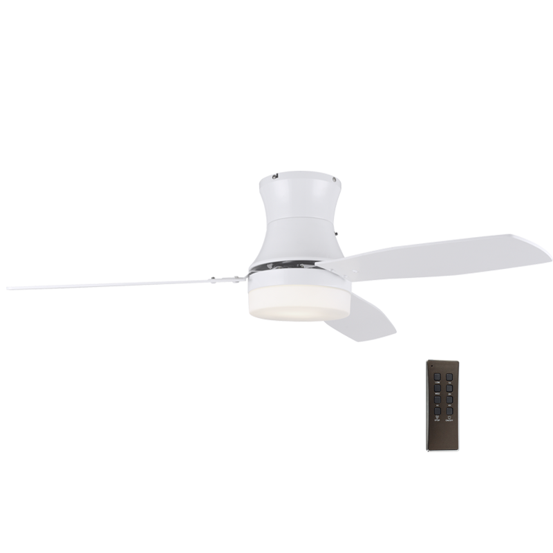 Bright Star FCF013 WHITE REMOTE 3 BLADE 52" 2X60W ES DC MOTOR