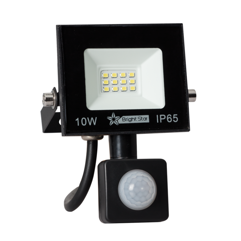 Bright Star FL074 BLACK 10W LED WITH SENSOR IP65 6000K 750 LUMEN