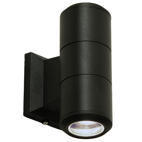 Bright Star L126 BLACK WALL BRACKET UP & DOWN GLASS COVER IP44 2X50W GU10