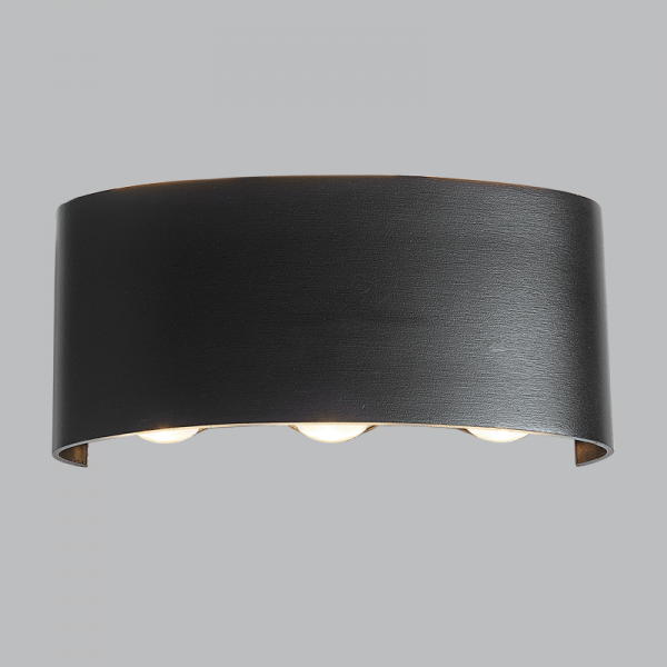 Bright Star L247 BLACK 6X1W LED UP & DOWN ALU WALL BRACKET+GLASS 3000K