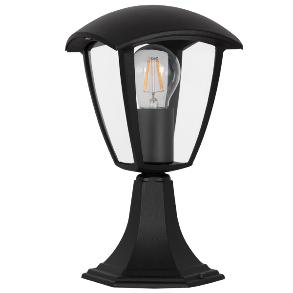 Bright Star L362 BLACK 4 PANEL PILLAR IP44 1X11W ES
