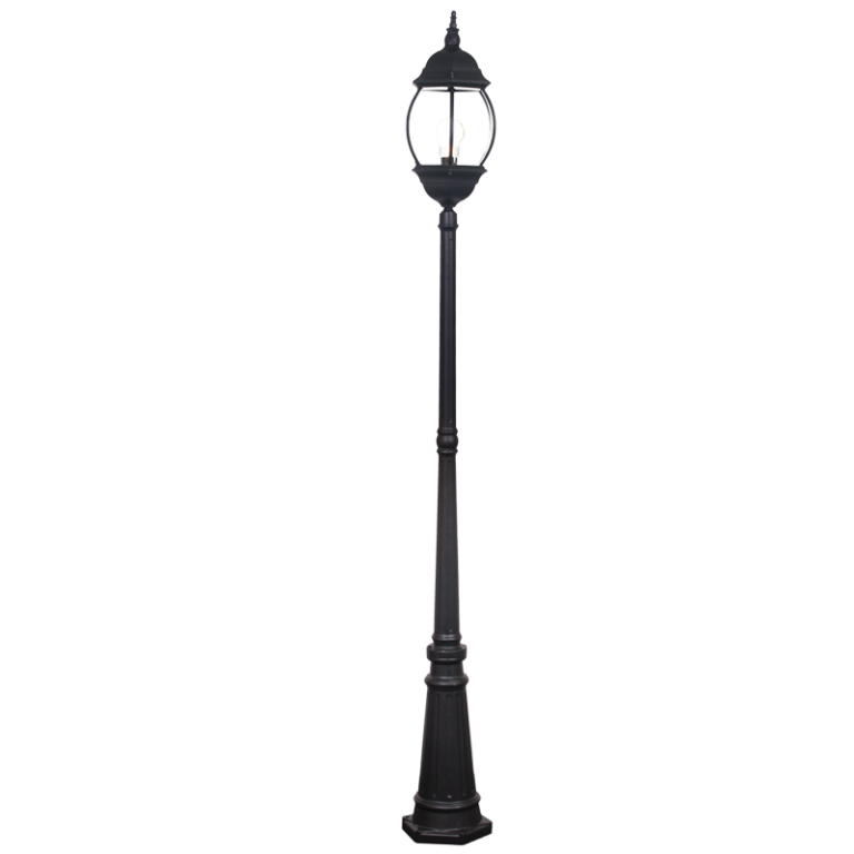 Bright Star LFL006/1 BLACK ROUND HEAD BELLY WITH GLASS IP44 1X60W ES 2260MM
