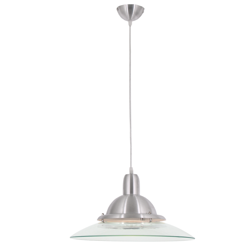 PEN270/1 Bright Star CLEAR ALUMINIUM + CLEAR GLASS PENDANT 1X60W ES
