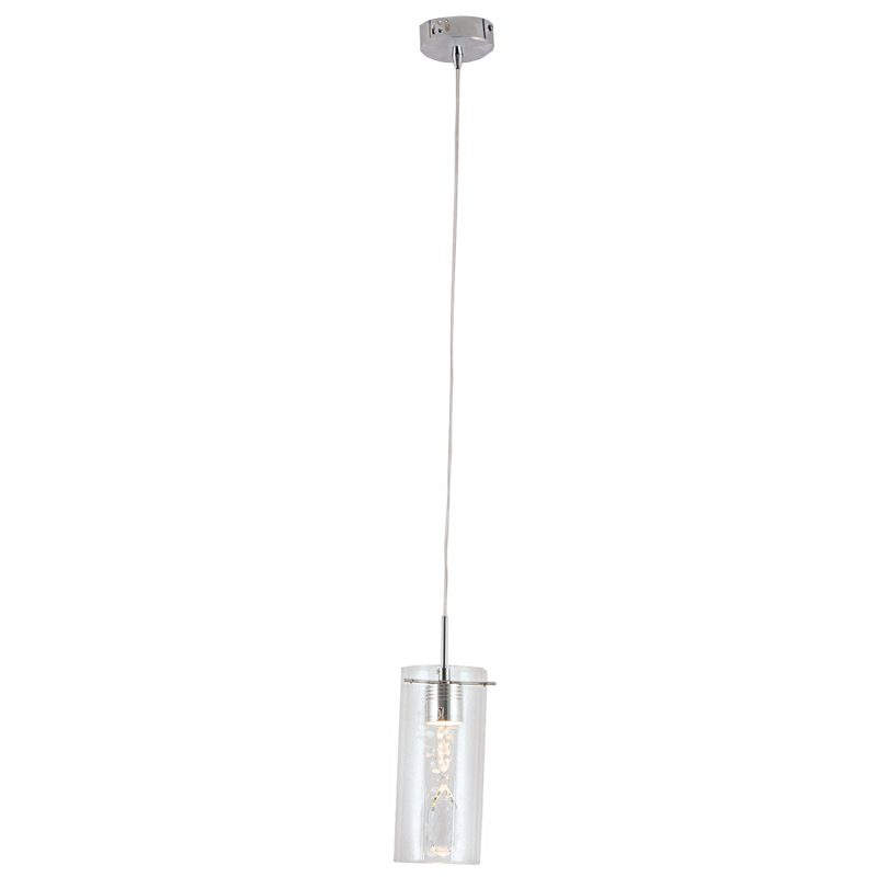 PEN280/1 Bright Star CRYSTAL P/CHROME PENDANT + CLEAR GLASS +CRYSTAL 1X50W GU10