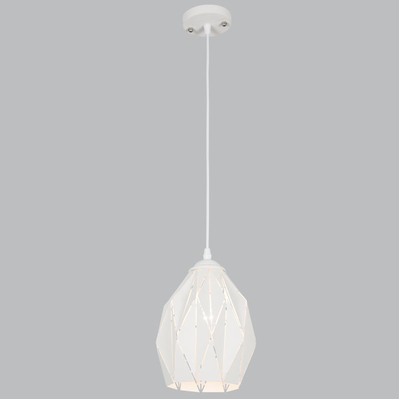 PEN637/1 Bright Star WHITE SAND WHITE METAL CORD PENDANT 1X40W ES 180MM