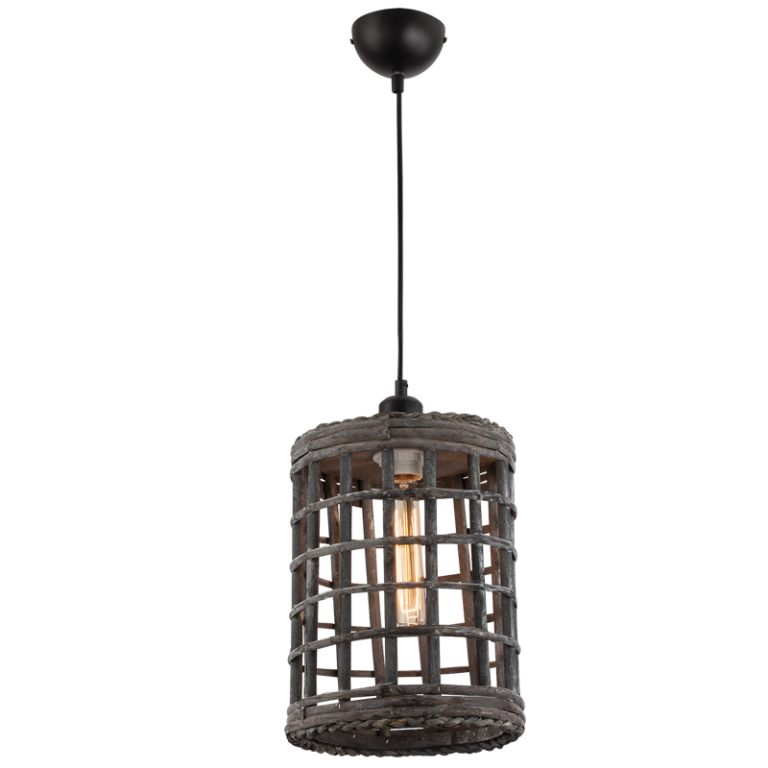 PEN642 Bright Star RATTAN METAL AND RATTAN PENDANT 1X60W ES