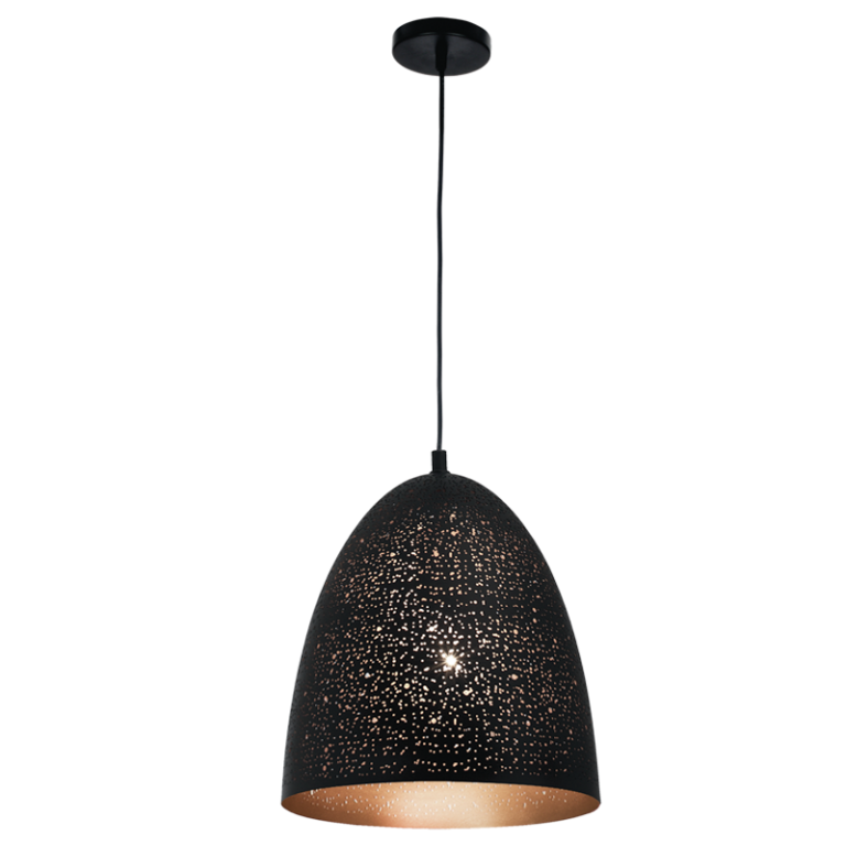 PEN744 Bright Star BLACK BLACK METAL PENDANT 1X60W ES 250MM