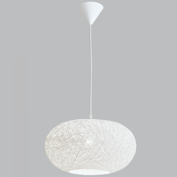 PEN767 Bright Star WHITE WHITE TWINE PENDANT 1X11W ES 400MM