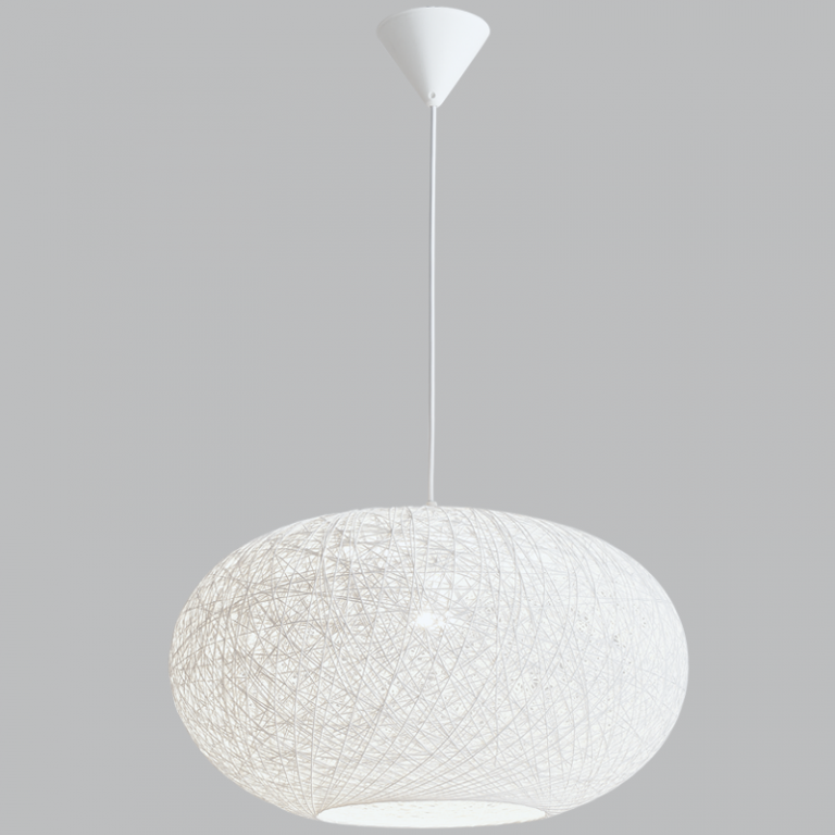 PEN768 Bright Star WHITE WHITE TWINE PENDANT 1X11W ES 500MM