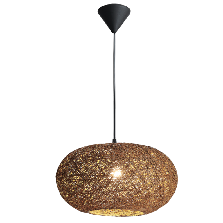 PEN769 Bright Star BROWN BROWN TWINE PENDANT 1X11W ES 400MM