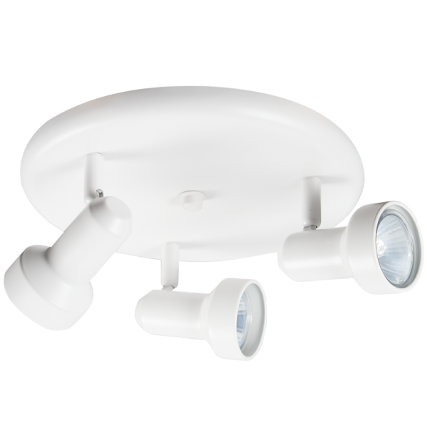 S164/3 Bright Star WHITE MATT WHITE SPOTLIGHT 3X50W GU10 240MM ROUND BASE
