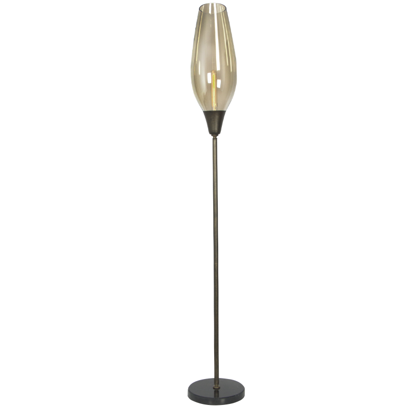 SL081 Bright Star COGNAC COGNAC GLS METAL STANDING, FOOT SWITCH 1X60W ES