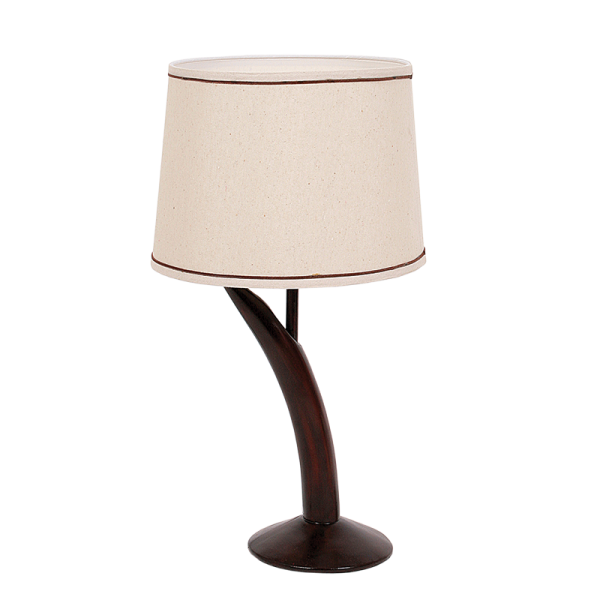 TL067 Bright Star WOOD RESIN TABLE LAMP HESSIAN SHADE 1X60W ES