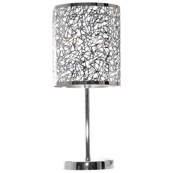 TL400 Bright Star CHROME POLISH CHR TABLE LAMP PATTERN SHADE 1X40W ES