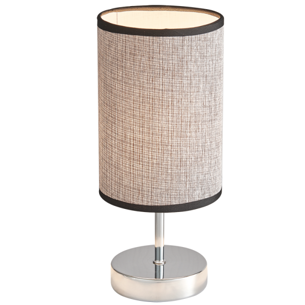 TL631 Bright Star CHROME POLISH CHR &DARK BROWN SHADE TABLE LAMP 1X40W SES