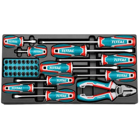 TOTAL 136-Piece Mechanics Hand Tool Set in Metal Tool Chest - THTCS351367