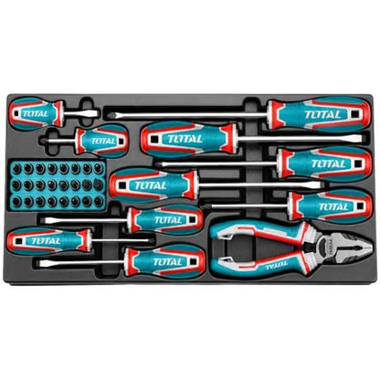 TOTAL 136-Piece Mechanics Hand Tool Set in Metal Tool Chest - THTCS351367