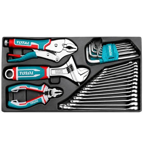 TOTAL 136-Piece Mechanics Hand Tool Set in Metal Tool Chest - THTCS351367