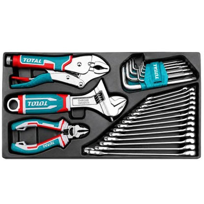 TOTAL 136-Piece Mechanics Hand Tool Set in Metal Tool Chest - THTCS351367