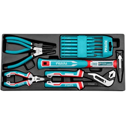 TOTAL 136-Piece Mechanics Hand Tool Set in Metal Tool Chest - THTCS351367