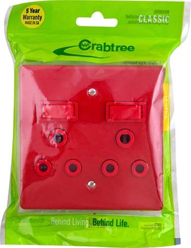4x4 Doubel Dedicated Socket Red with Red Cover  | 18079/103