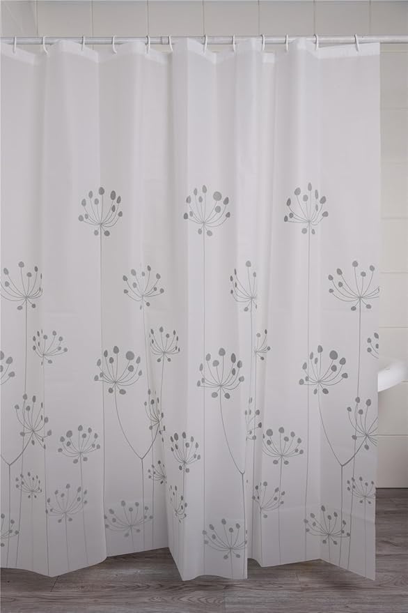 White Dandelion Shower Curtain - 13-SHC-DAND-WHT