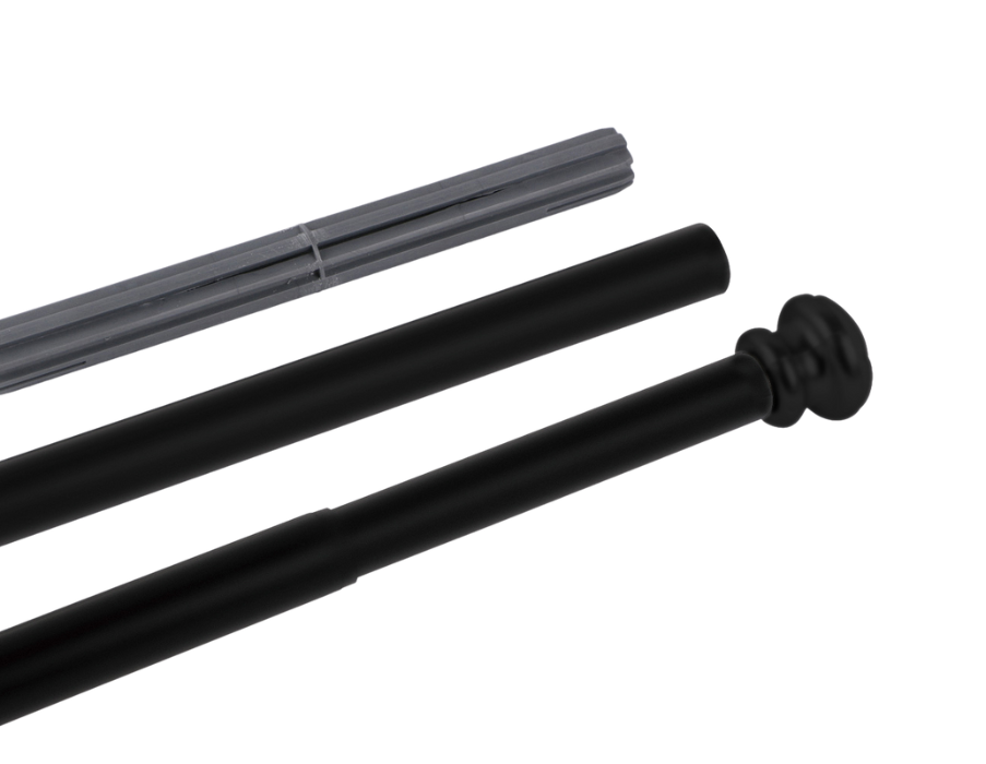 Black Shower Curtain Rod Large (105 - 240Cm) - 13-SHR-BLCK-LRG