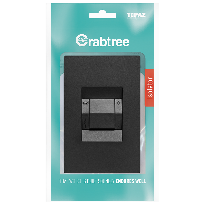 Crabtree Isolator 60A D/P 2x4 Complete with Coverplate | 15126/249P