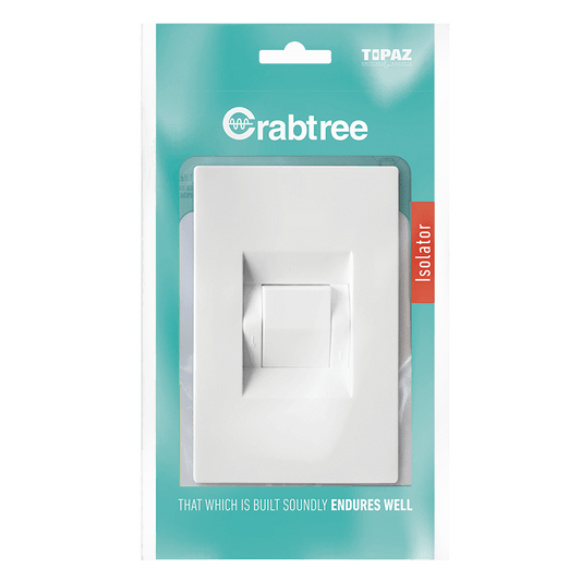 Crabtree 601P Isolator 60A Double Pole Complete with Coverplate D/P 2X4 - White - 15126/601P
