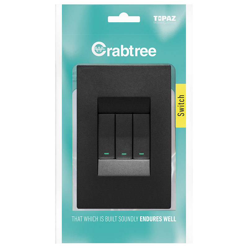 Crabtree 3 Lever 2 Way Complete with Coverplate | 15133/249P
