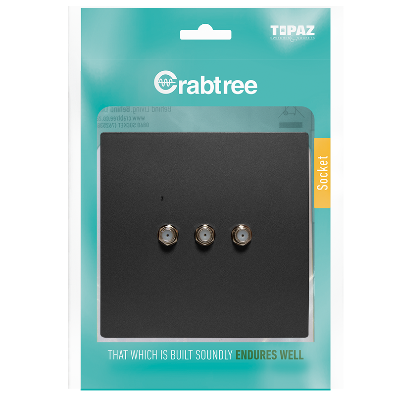 Crabtree 3 Mod Satellite Unit 4x4 Complete with Coverplate
