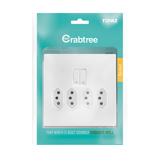 Crabtree 601P Usb Combination Socket (Usb 2.1A, 5V, Switched) - White - 15231/601P