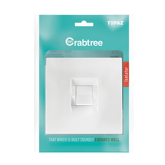 Crabtree 601P Isolator 60A Double Pole Complete with Coverplater 4X4 - White - 15226/601P