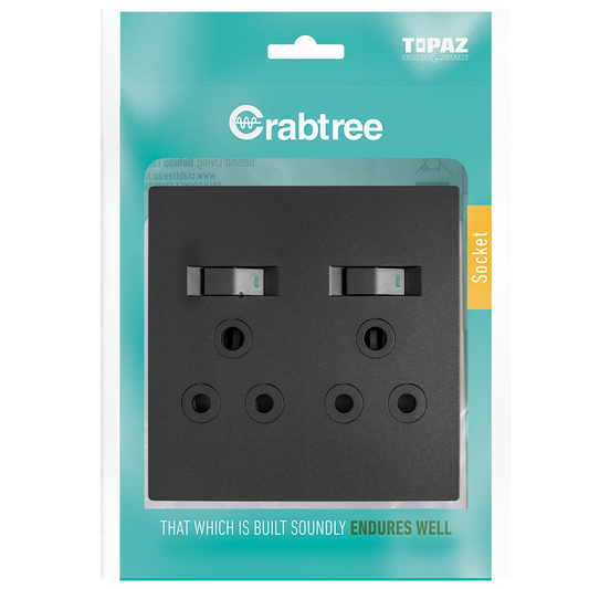 Crabtree Double Switched Socket Complete with Coverplate | 15232/249P