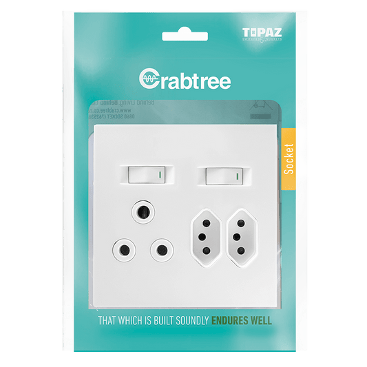Crabtree 601P Combination Switch Socket(1X164-1 2X164-2) - White - 15233/601P