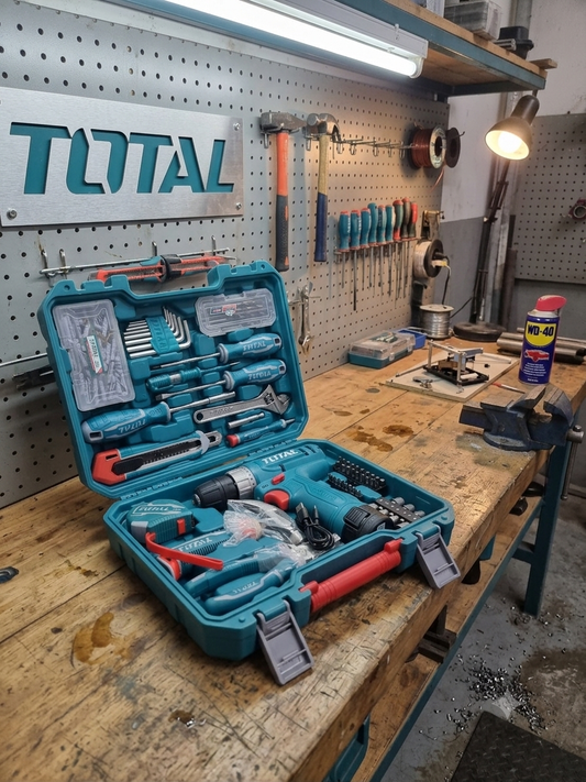 TOTAL 148 Piece 12V Cordless Drill & Hand Tool Set with USB-C 1.5Ah Battery – THKTHP41487