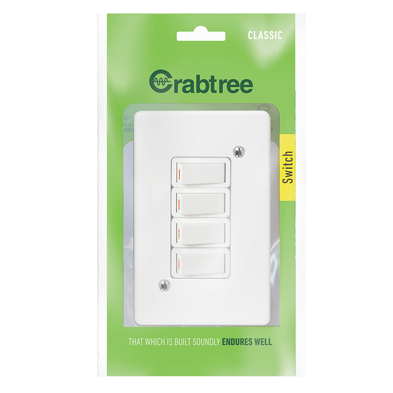 Classic 4L 1W Switch with Coverplate (Bag) - 18013/101