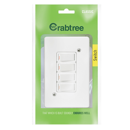 Classic 4L 1W Switch with Coverplate (Bag) - 18013/101